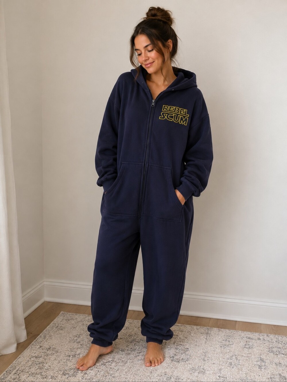 Star Wars Rebel Scum Navy Hooded Sweatshirt with Gold Eyelets